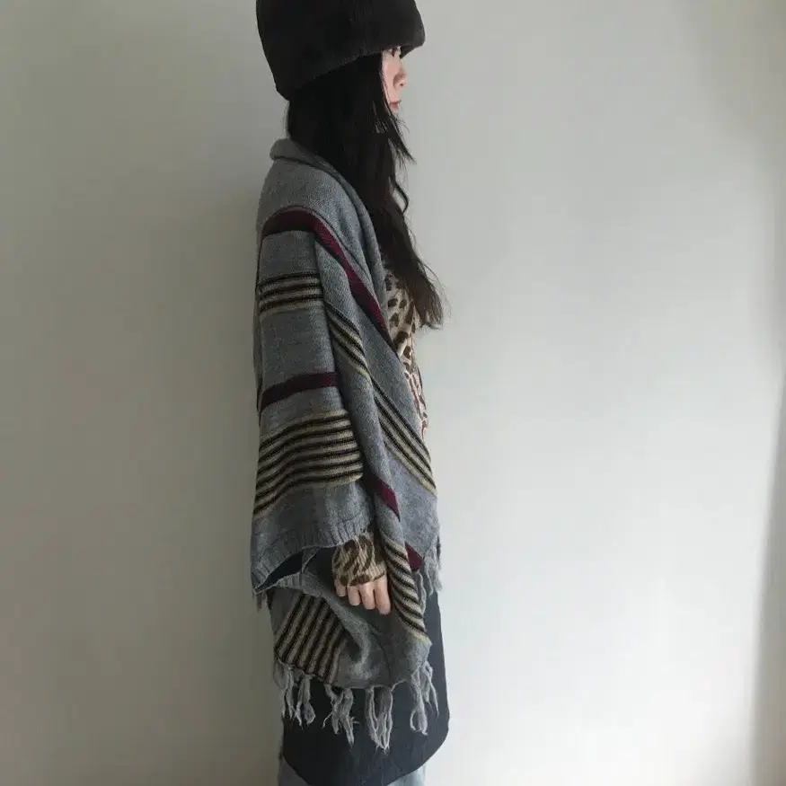 vintage stripe cape cardigan