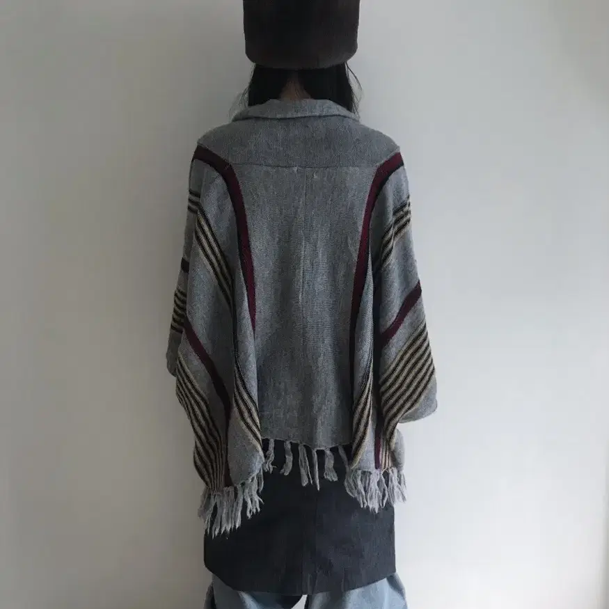 vintage stripe cape cardigan