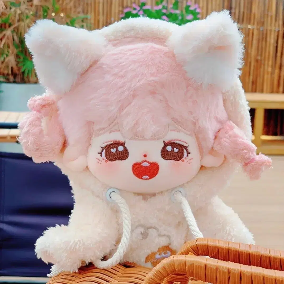 무속성 솜인형 20cm 20깅 솜옷 양털 후드 (블루,아이보리)