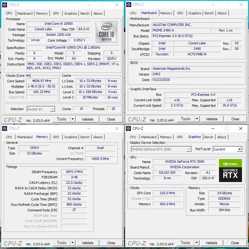 고사양 PC 판매 RTX3090 Intel i9-10900