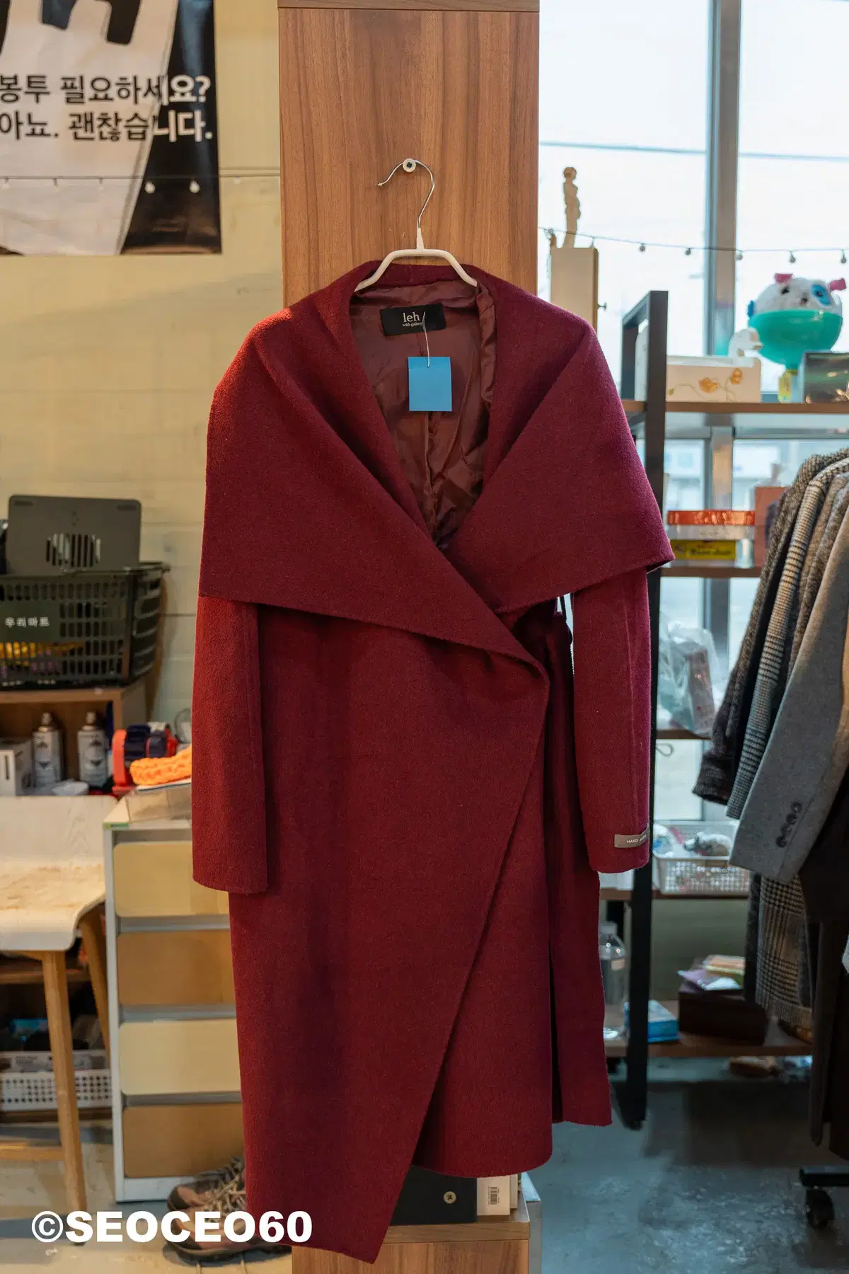 Women's Coat LEH Red Wine Handmade Freesize