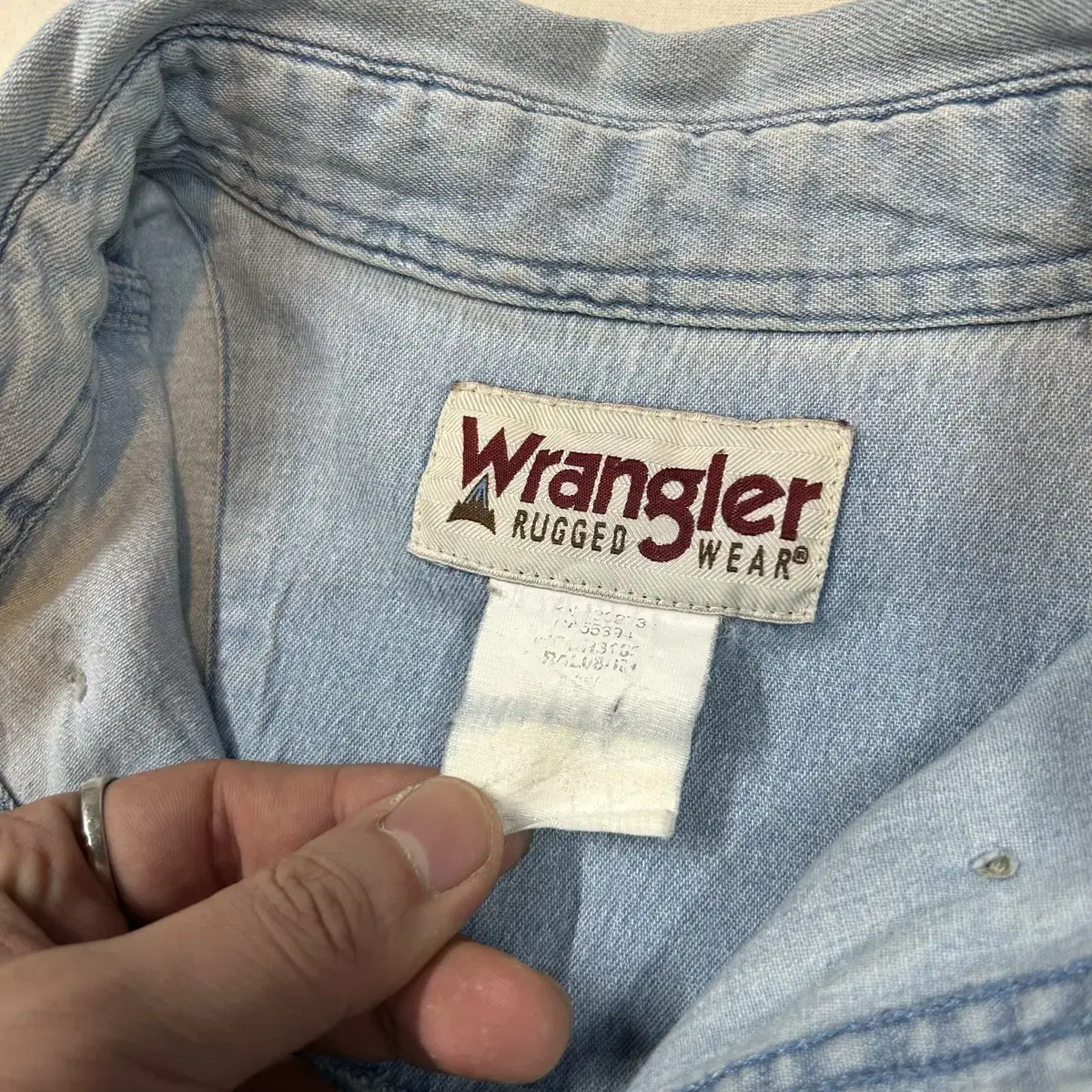 L) Wrangler 랭글러 투포켓 워크웨어 코튼 셔츠 연청