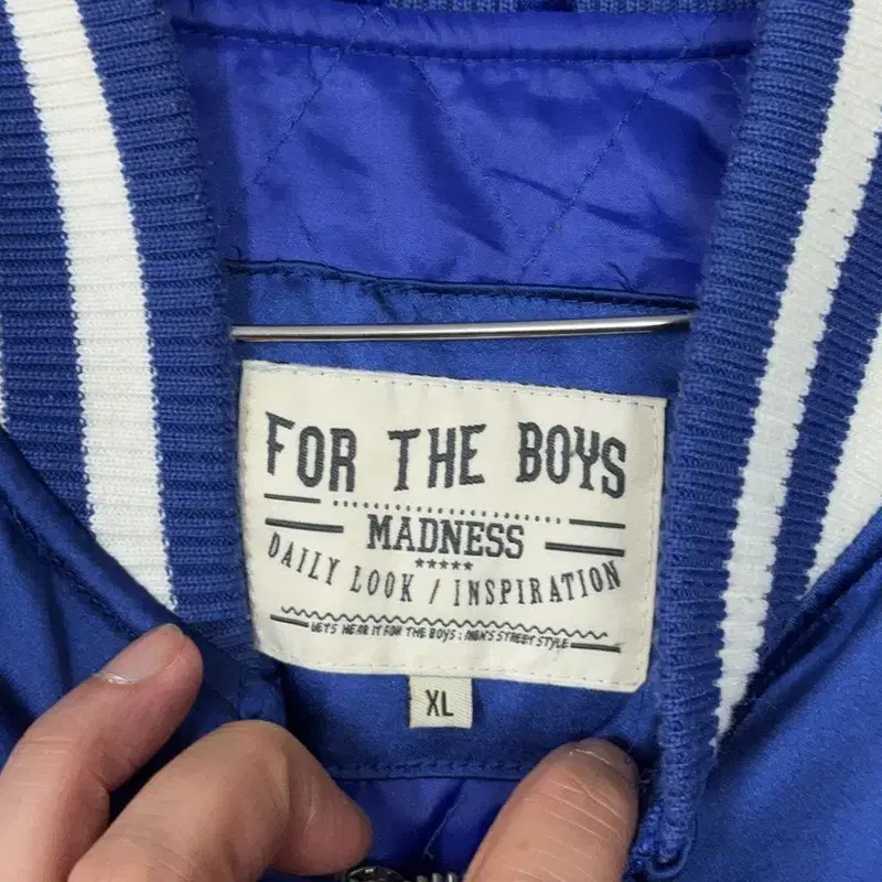 FOR THE BOYS 프린팅 블루 스카쟌 자켓 XL