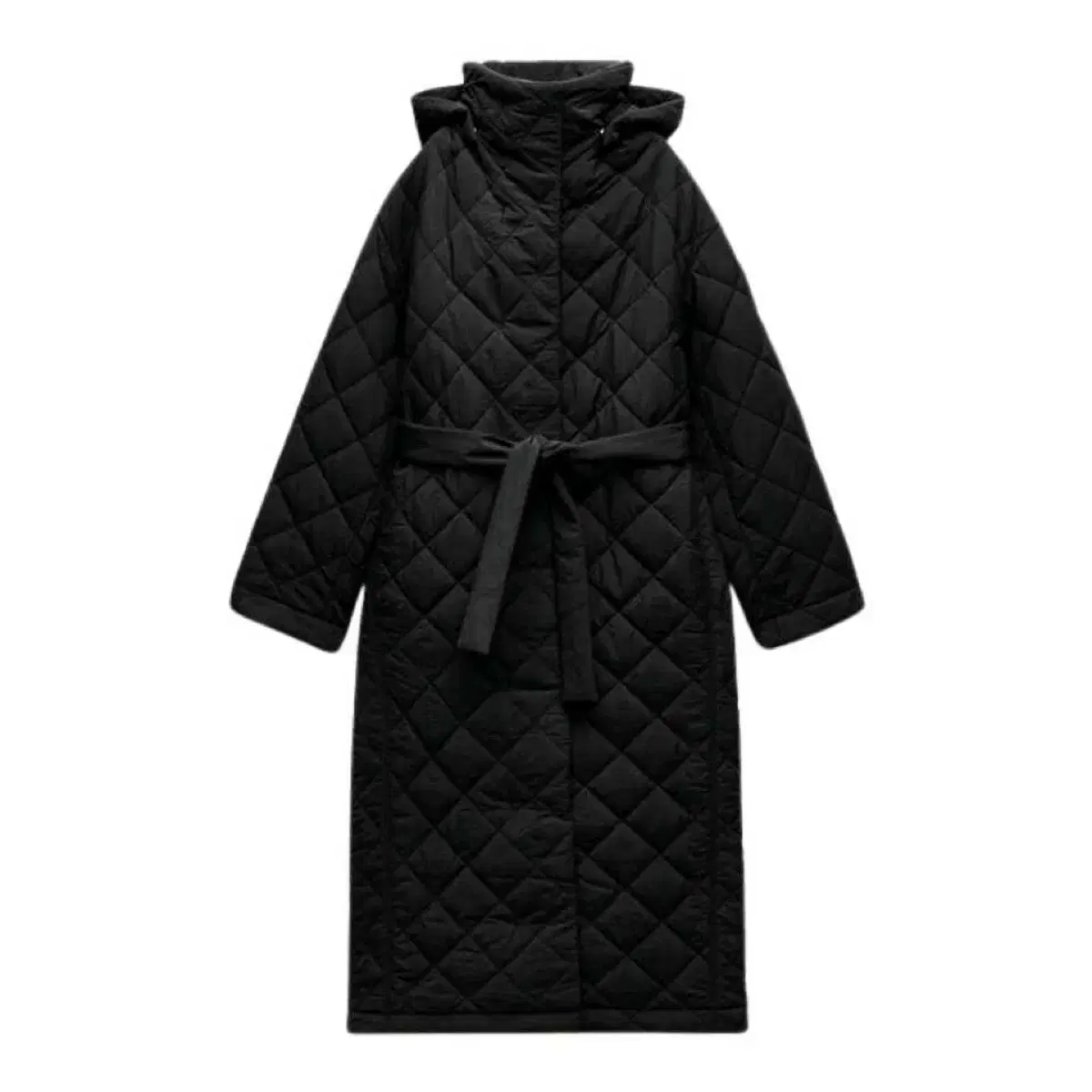 Zara Long Padded Jacket Black