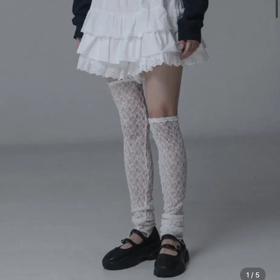 마스언에브릴 LACE BANDING SKIRT PANTS_WHITE