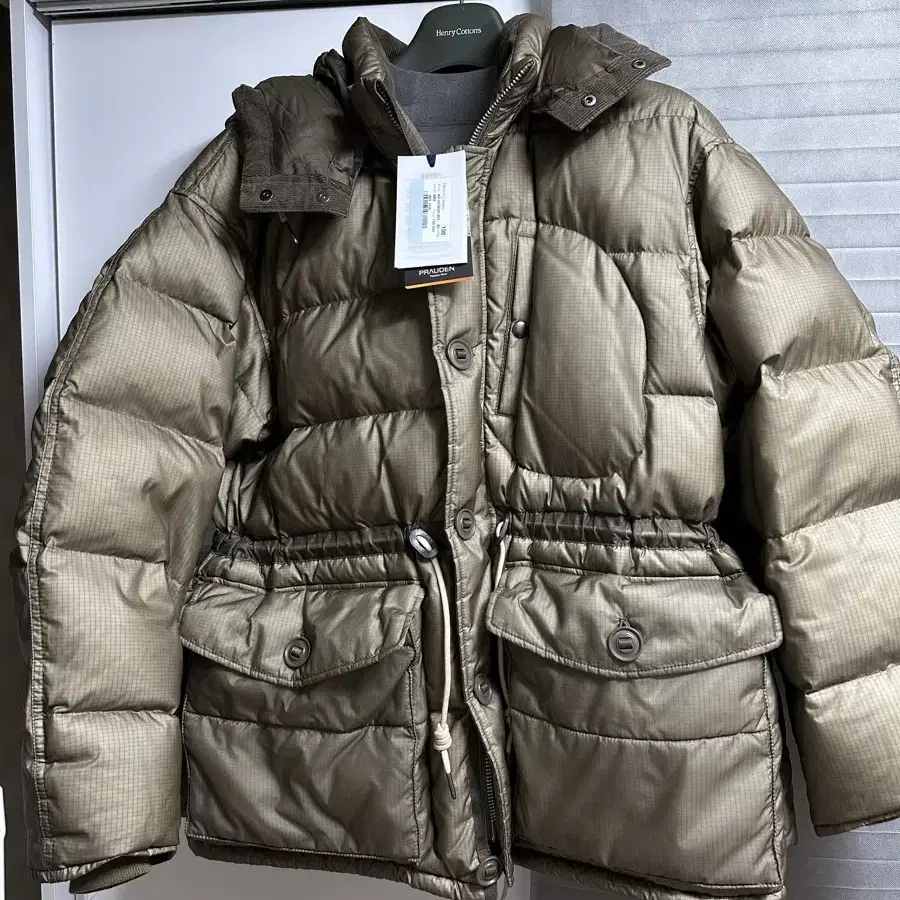 헨리코튼 Waxed ripstop down parka 베이지 100