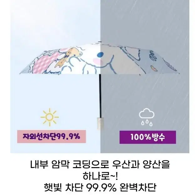 산리오 자동3단 우산 양산겸 암막우산 UV차단