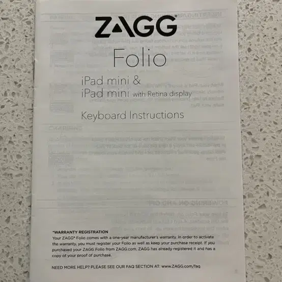 Zagg 키보드 (iPad Mini 아이패드 미니용)