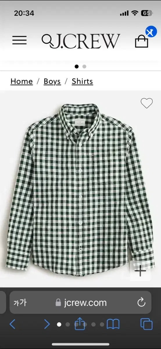 신상품 Jcrew 린넨 혼방 체크 셔츠