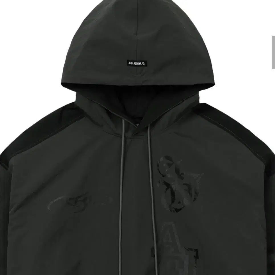 Total Logo Nylon Hoodie [CHARCOAL]