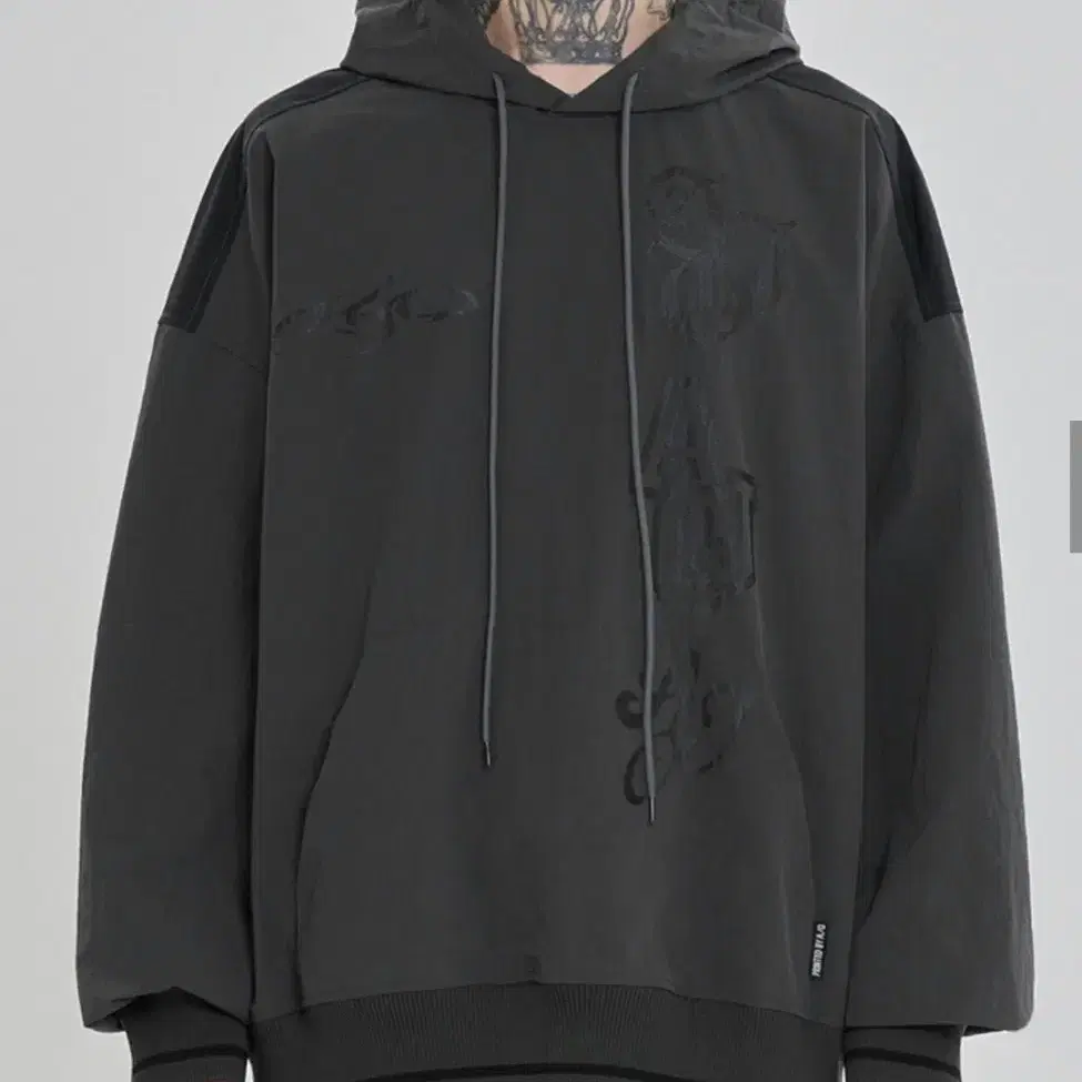 Total Logo Nylon Hoodie [CHARCOAL]