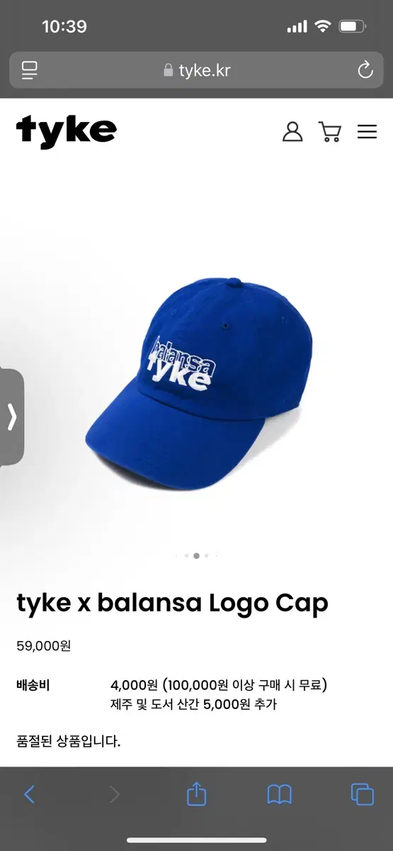 발란사 로고 볼캡 tyke x balansa Logo Cap