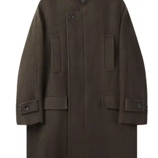 커스텀멜로우 Brown Wool Band Collar Coat