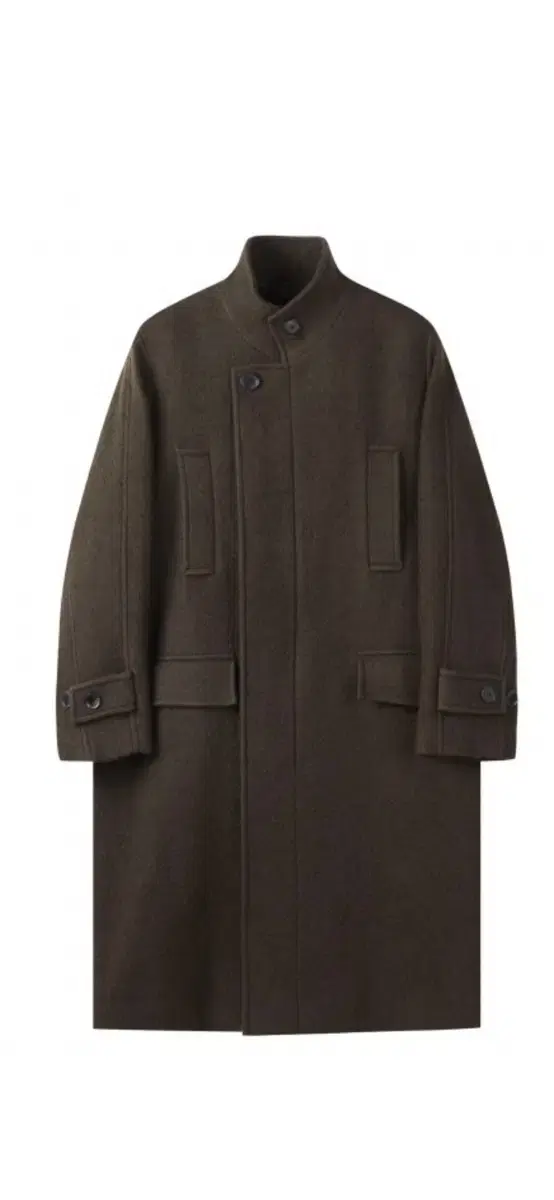 커스텀멜로우 Brown Wool Band Collar Coat