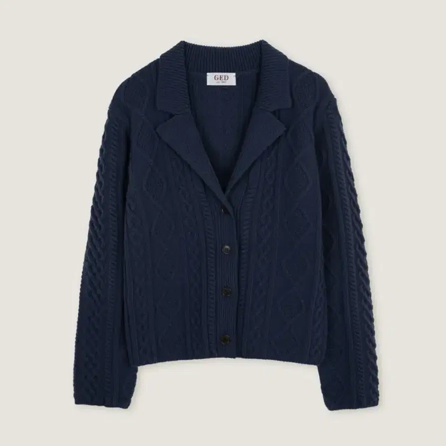 게드 WOOL CABLE CARDIGAN - NAVY