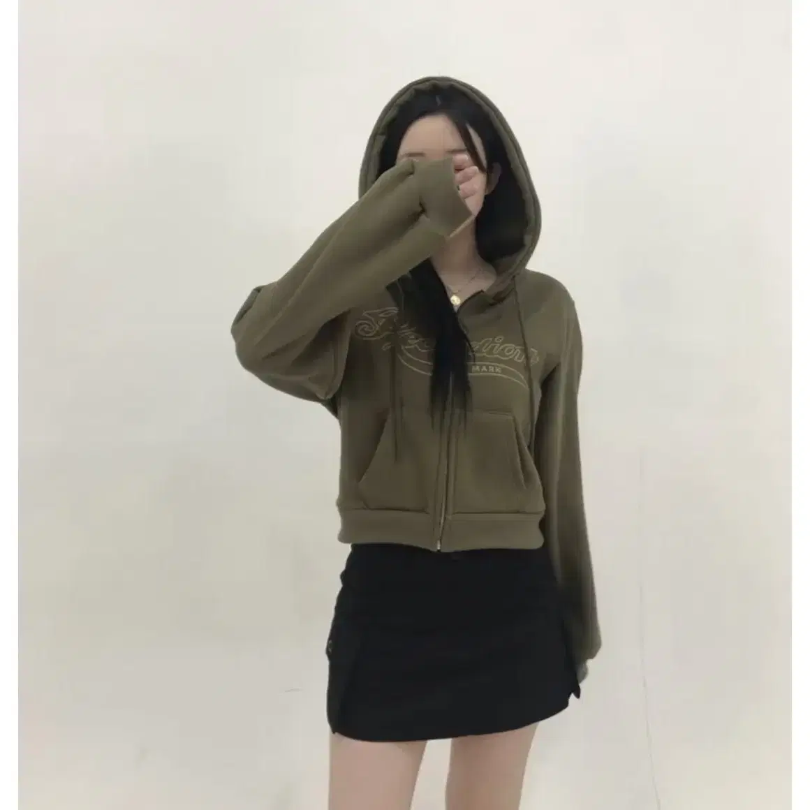 (무료배송) [Minlook] 레코드 기모 후드집업 빈티지 에이블리