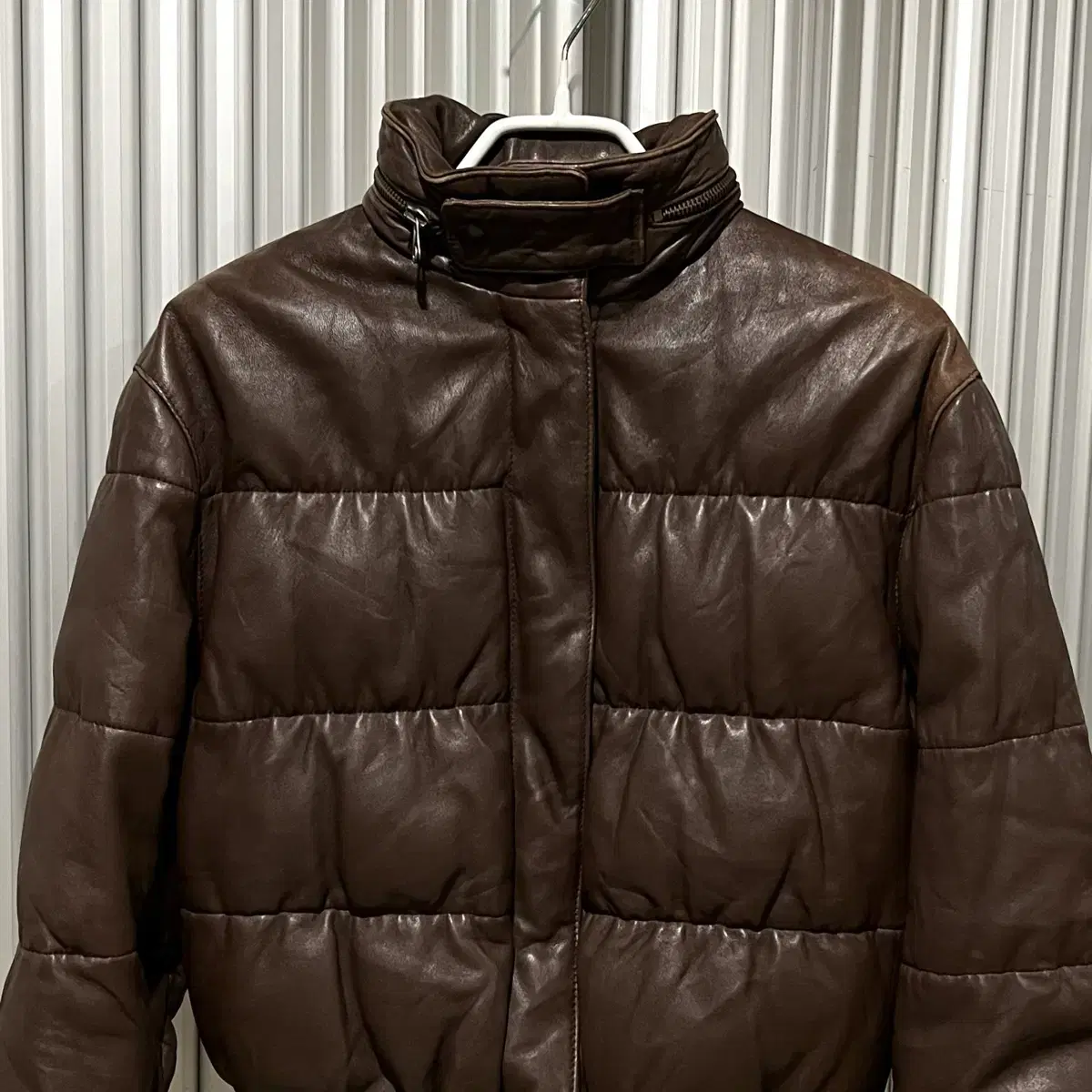 Armani leather puffer