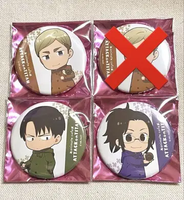 진격의 거인 애니메이트 카페 장마 캔뱃지 엘빈 리바이 한지