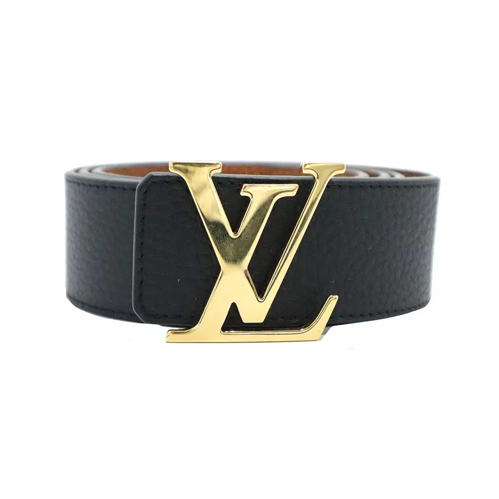 Louis Vuitton Black Brown Leather 40 MM Keum LV Initials Reversible Belt for Men