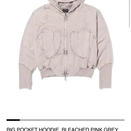 미스치프 big pocket hoodie 후드집업 핑크그레이 m사이즈