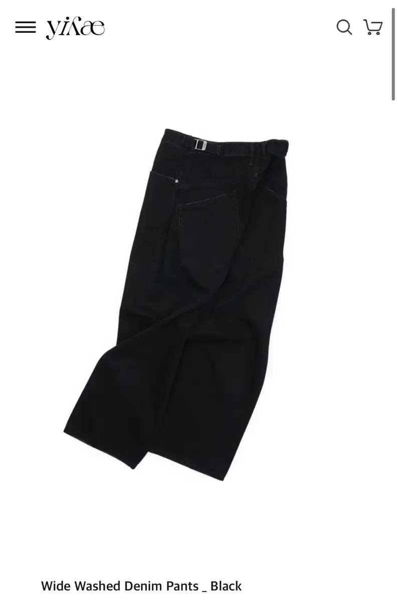 yiyae wide washed denim pants black L