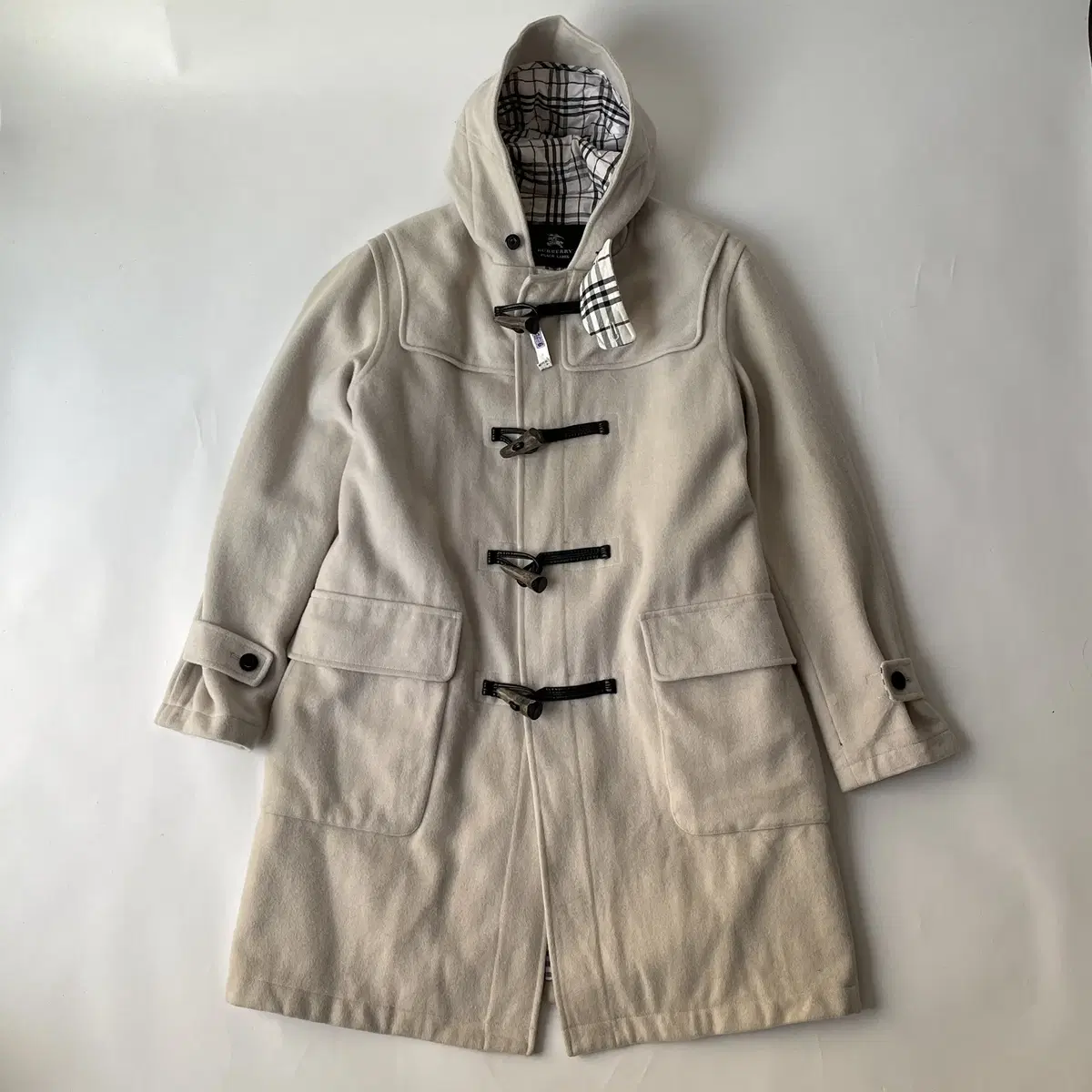 BURBERRY Cream wool Duffle coat 블랙라벨