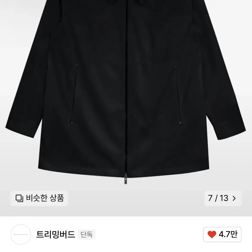 트리밍버드 Hidden Zipper Incision Jacket