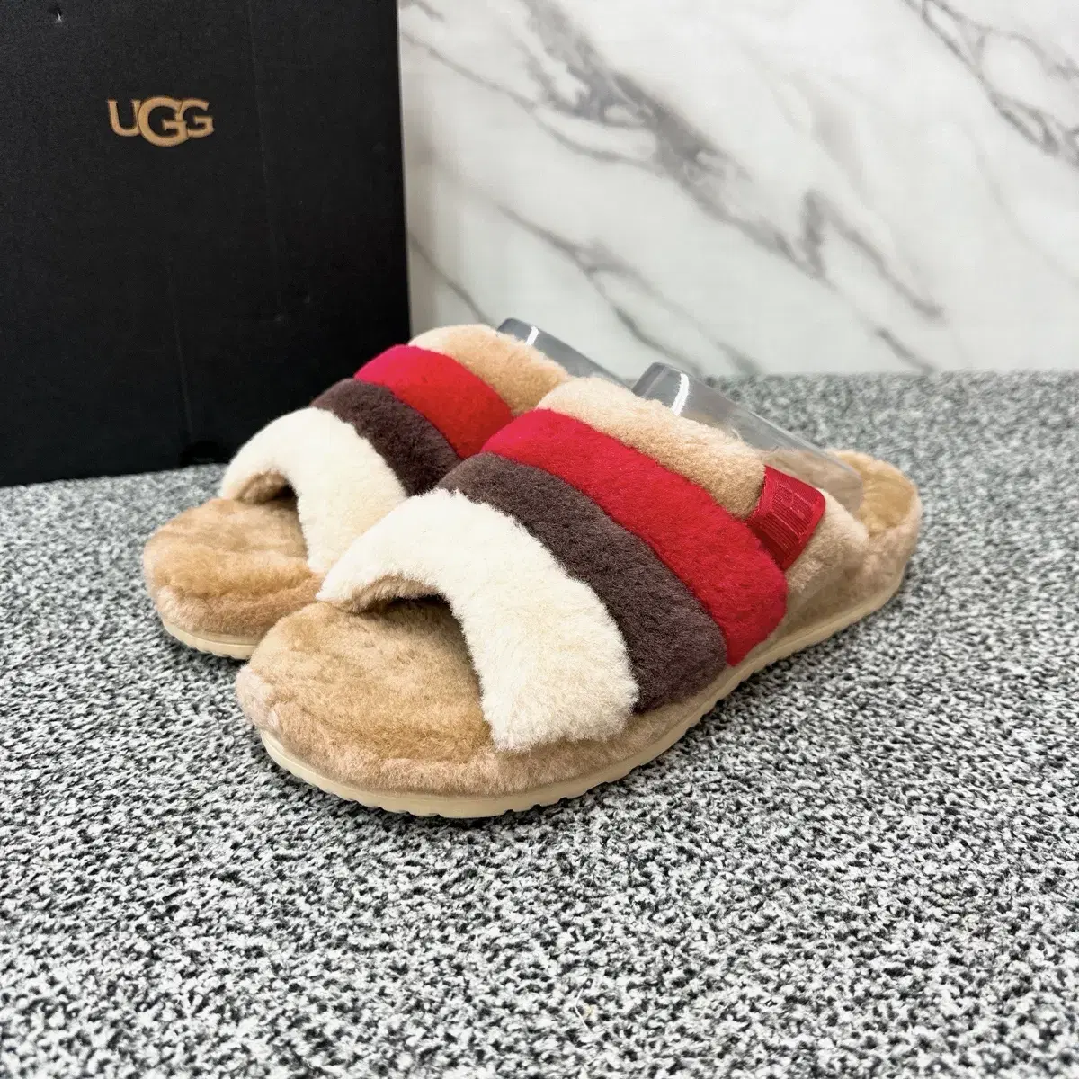 UGG 어그 남성 컬러 스트라이프 샌들 슬리퍼