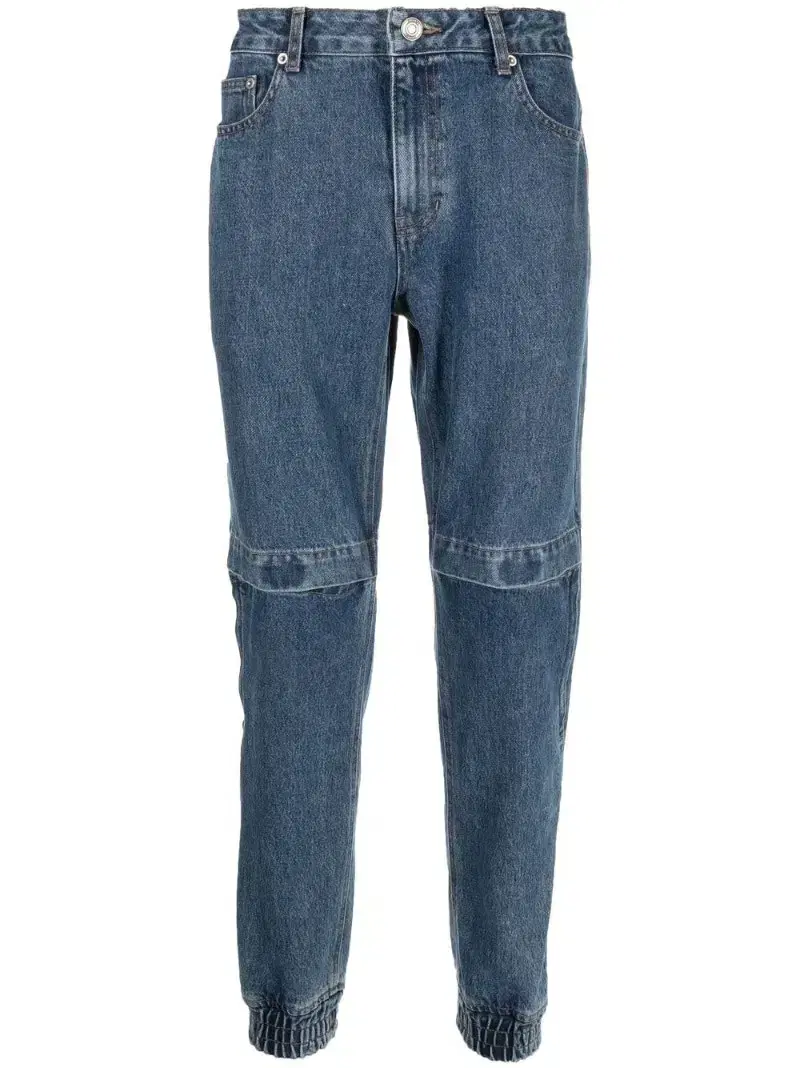 [46] Junge 22FW Velcro knee-detailed denim jogger pants with velcro.