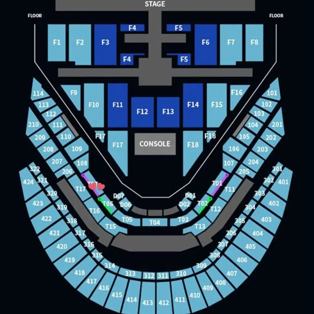 nct127 콘서트 막콘 1/19 테이블석 2열 양도합니다!! T07구역