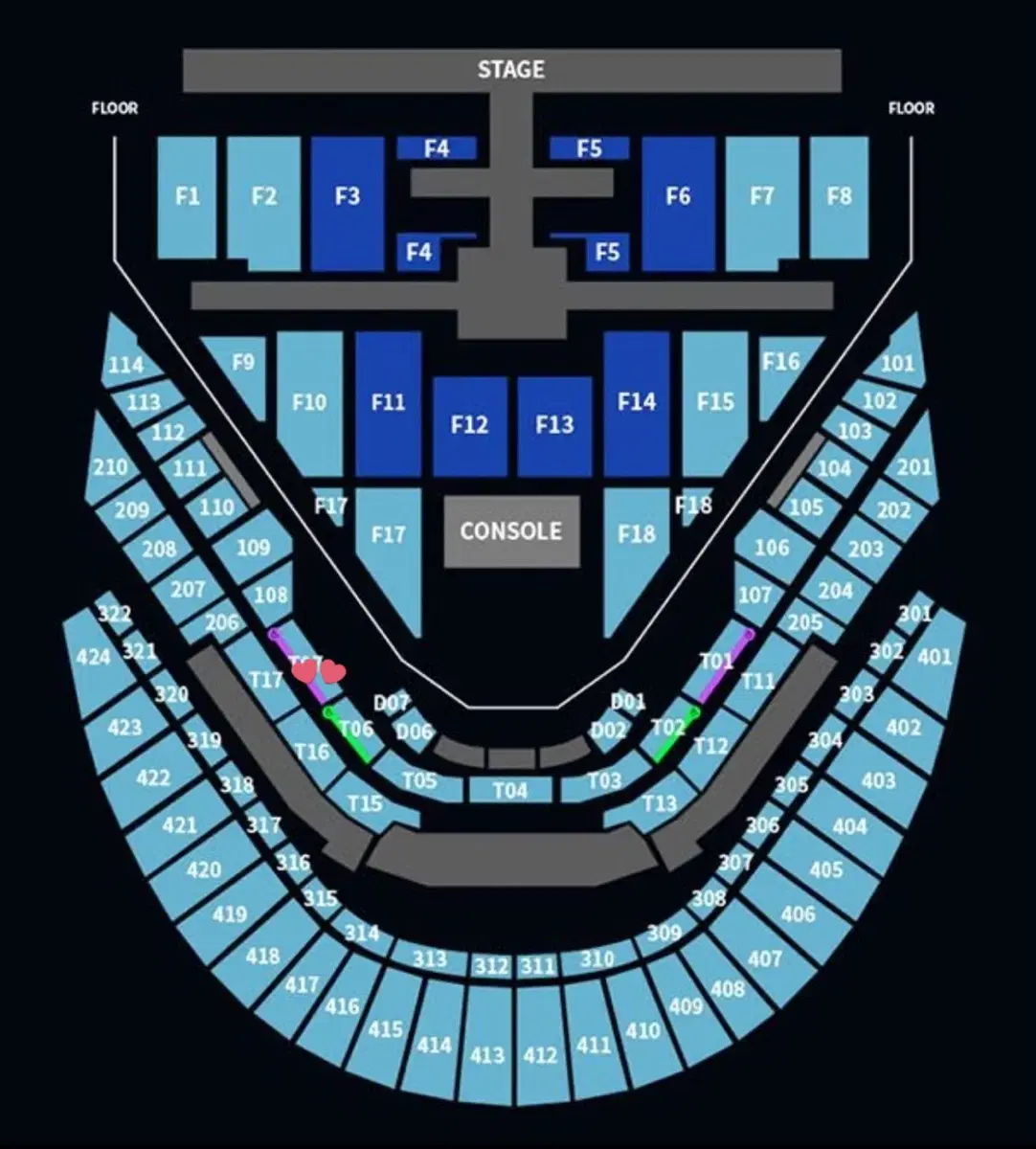 nct127 콘서트 막콘 1/19 테이블석 2열 양도합니다!! T07구역