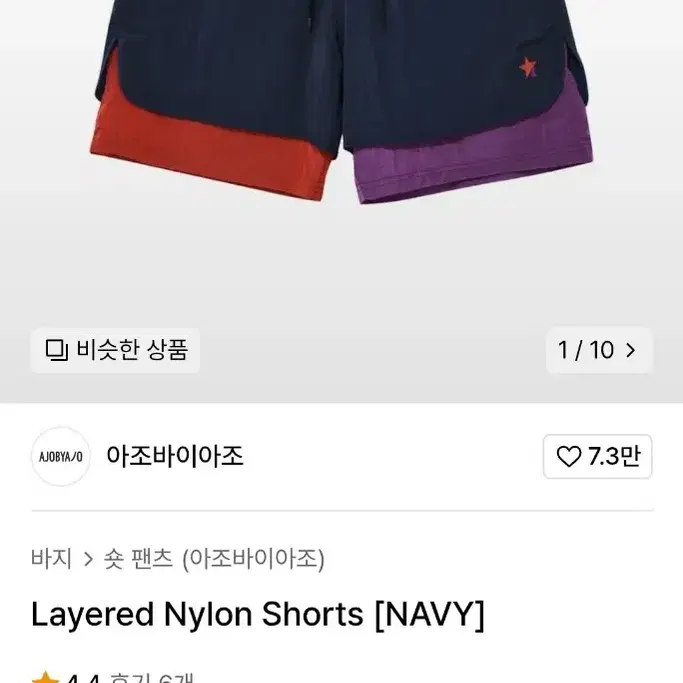 Layered Nylon Shorts [NAVY]