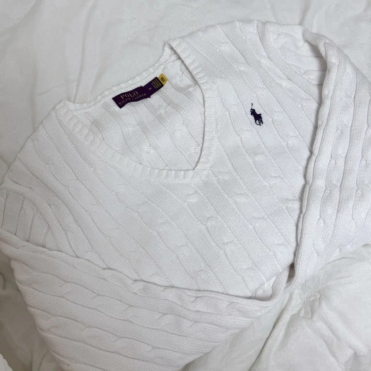 Genuine Polo V-Neck Knit White