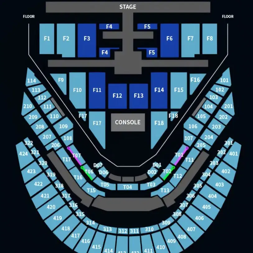 nct 127 막콘 모멘텀 F8 뒷돌출 7열 엔시티 콘서트