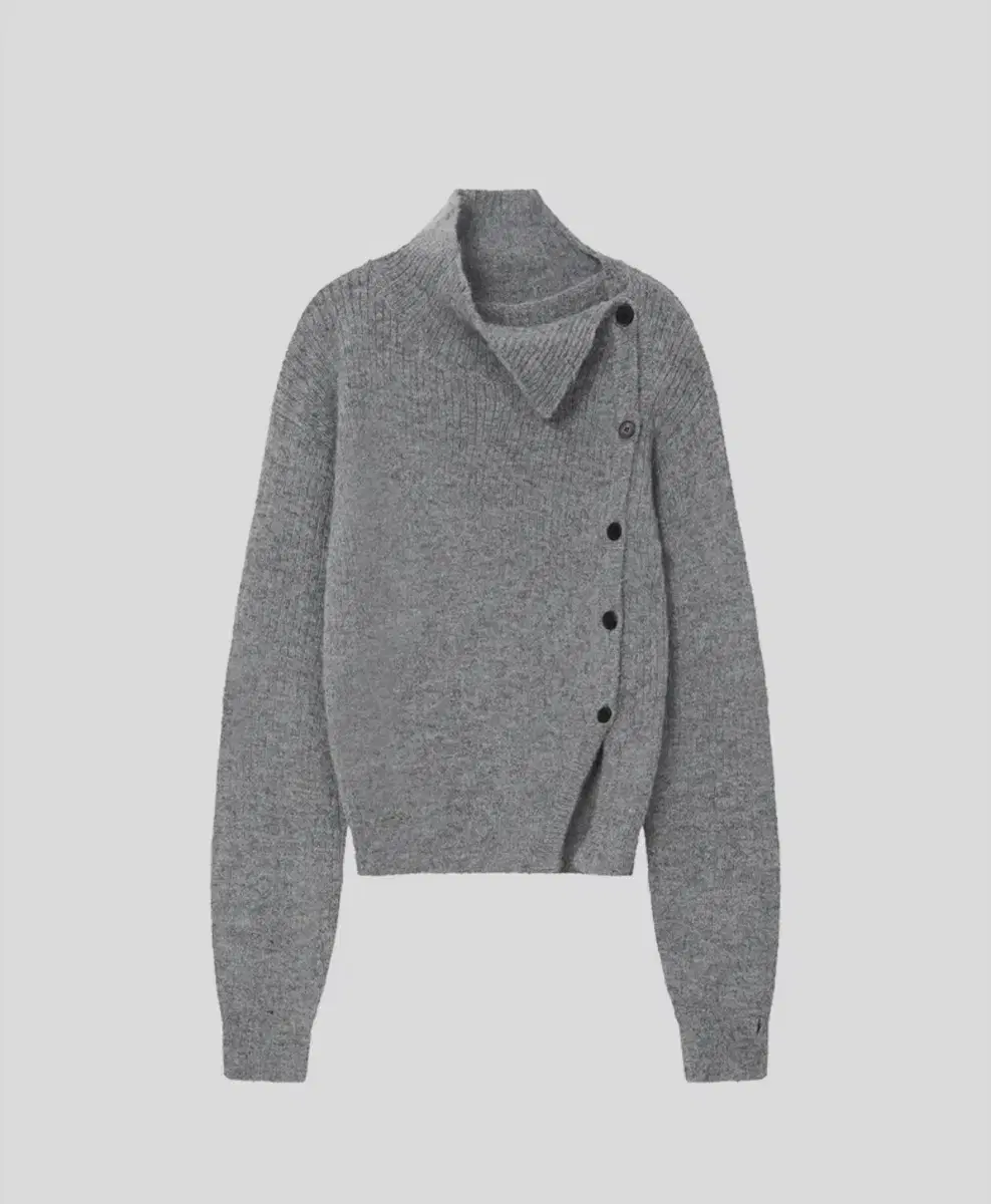 New Product) Miseki Seoul Side Button Knit Gray