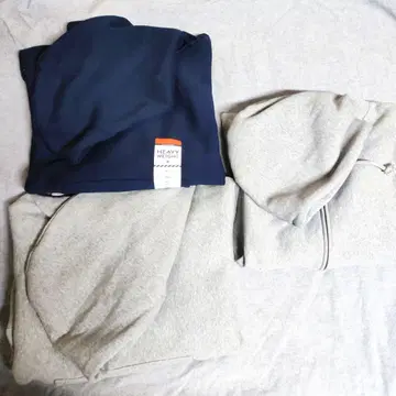 지유 헤비웨이트 스웨트 파카/풀 지퍼 파카 3개 세트 XL