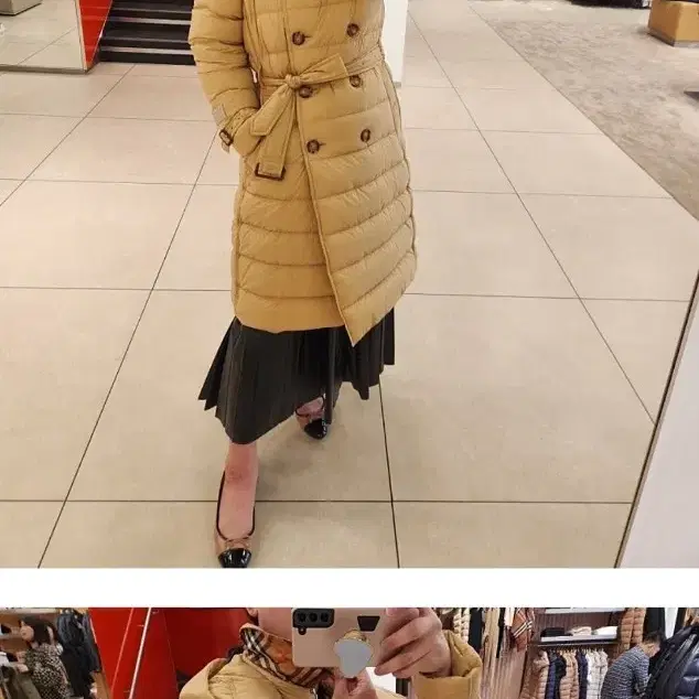 정품 새상품!!Burberry 버버리 아니스톤 여성 롱패딩 허니 M 싸이