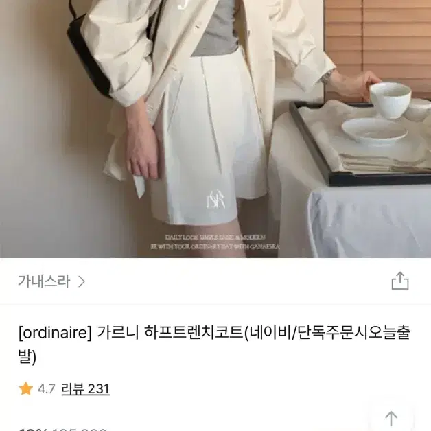 가내스라 가르니 하프 트렌치 코트