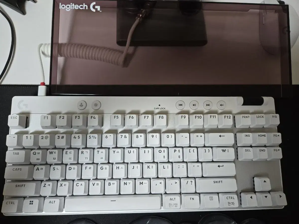 로지텍 PRO X TKL RAPID 래피드 트리거 키보드 화이트 팝니다.