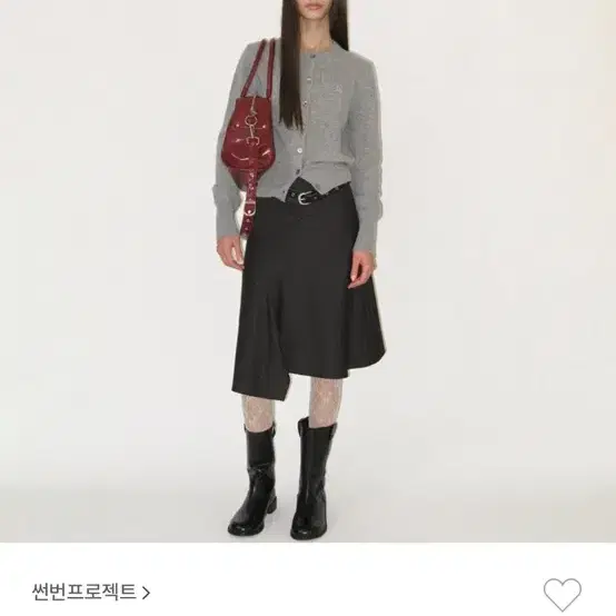 썬번프로젝트 asymmetric midi skirt