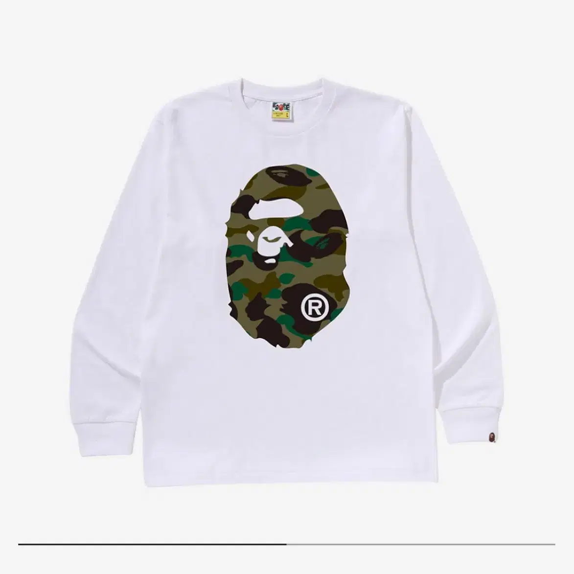 베이프 Bape 카모 빅 헤드 롱슬리브 티셔트 반팔 화이트