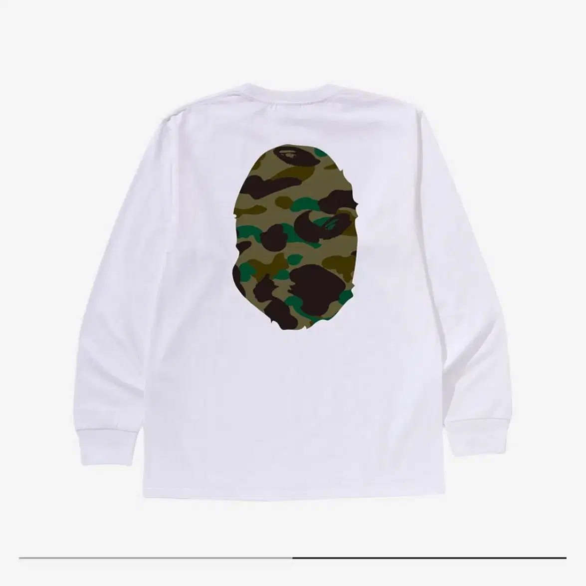 베이프 Bape 카모 빅 헤드 롱슬리브 티셔트 반팔 화이트