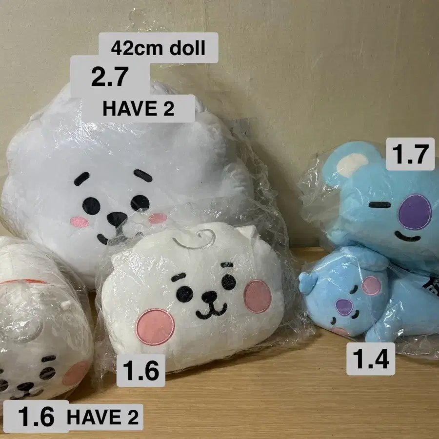 방탄 BTS BT21 DOLL 스탠딩 인형 42cm 30cm 쿠션 알제이