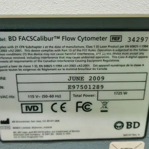 BD FACSCalibur TM Flow Cytometer 유세포 분석기