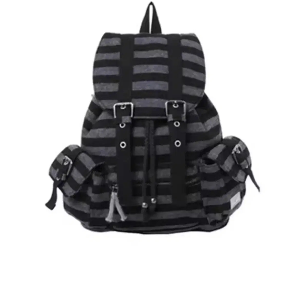 Y2k kitsch striped canvas backpack