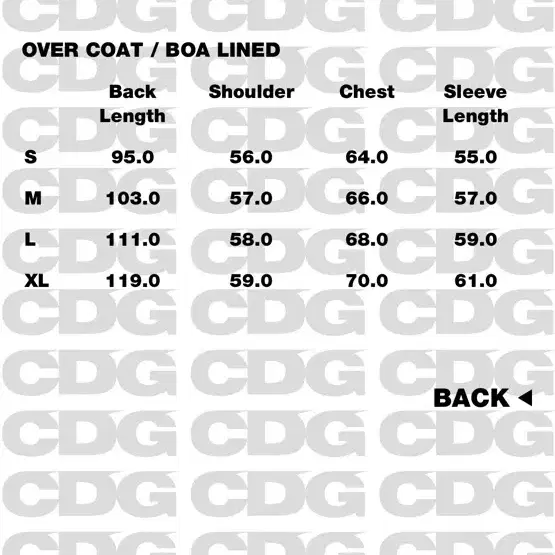 Cdg 보아 라인드 오버코트 (돕바,롱자켓) S