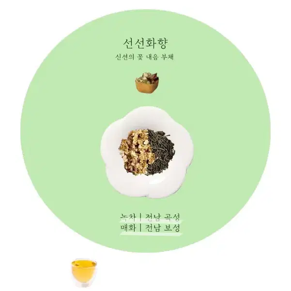 소연향 큐빅티 봄의 조각 꽃차 3종 꽃차블렌딩 티샘플러 고급차 고급선물