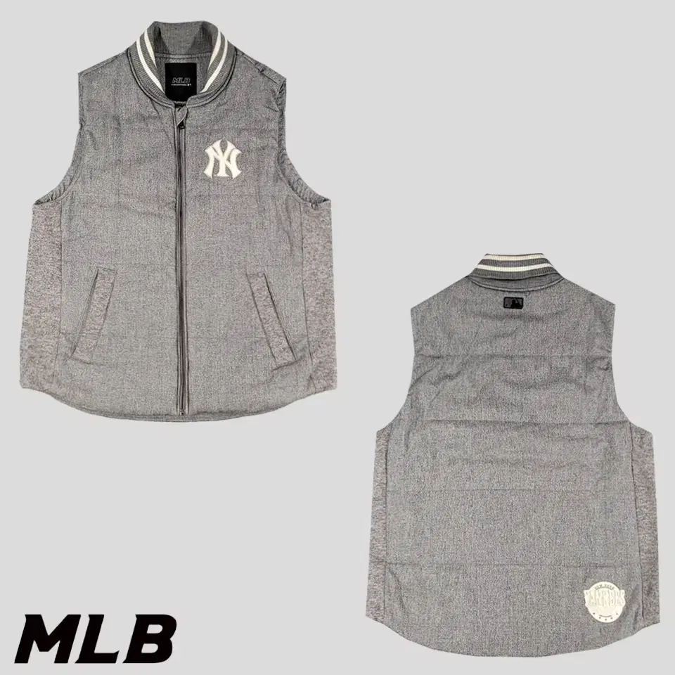 MLB M.L.B. Gray White New York Yankees Patch Logo Sinsulate Rayon Blend