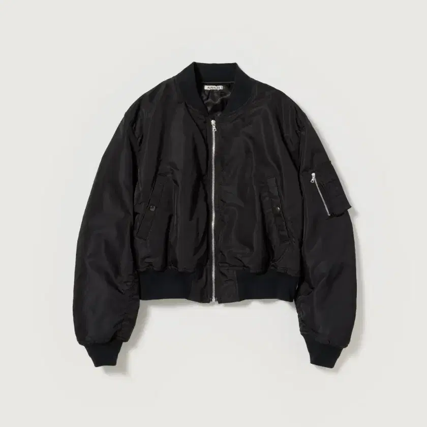 美品 AURALEE SILK TWILL FLIGHT BLOUSON 黒 0 Auralee Black Silk Bomber Jacket Auralee