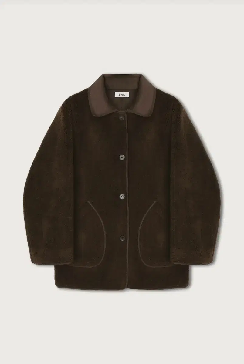 Ethos Ethos Shearling Pocket Jacket Brown